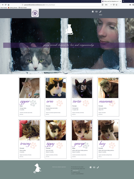 Paws and Kisses 4 Second Chances, website design and maintenance, Bourgette, Ontario [2017-current]